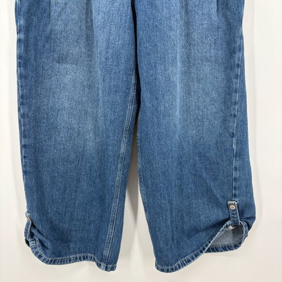 Free People We The Free La Vida Pull-On Jeans Bijou Blue, Sz Small, Boho Relaxed - Picture 7 of 13